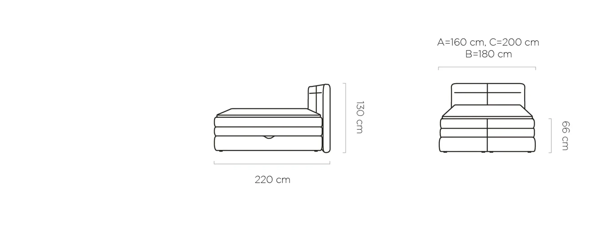 Łóżko Kontynentalne Hudson 160x200
