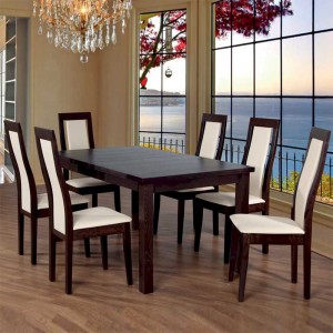 Stół Fornir Max 6 + 6 krzeseł Kanzas Niski (zest. FX8)