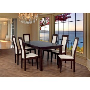 Stół Fornir Max 6 + 6 krzeseł Kanzas Niski (zest. FX8)