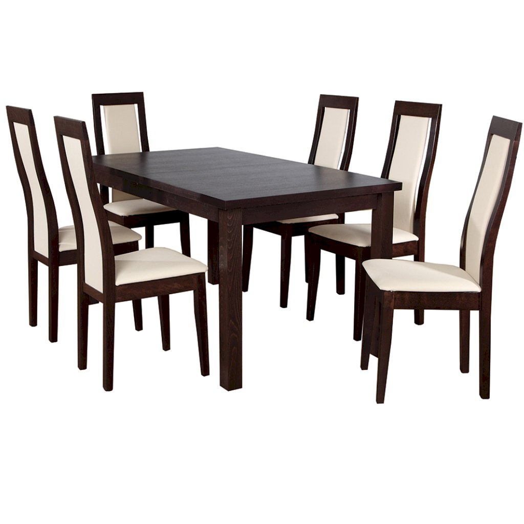 Stół Fornir Max 6 + 6 krzeseł Kanzas Niski (zest. FX8)