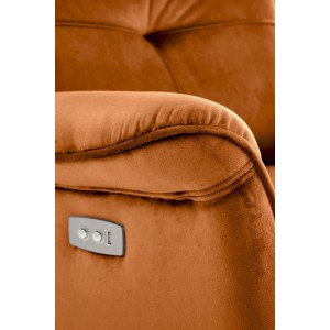 SEMIR fotel z funkcja elektrycznego rozkładania / gniazdo USB, cynamonowy