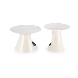 OSARIO zestaw 2 ław biały marmur / biały