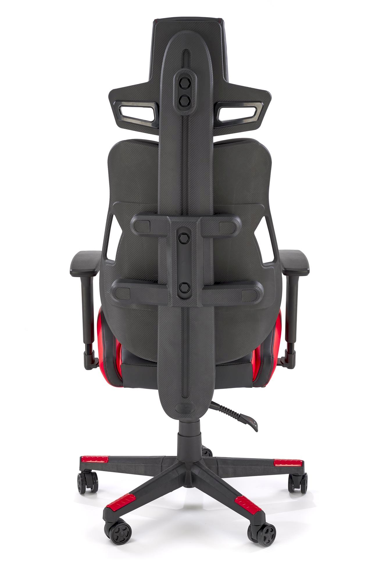 NITRO fotel gabinetowy eco skóra / tkanina, czarny / czerwony