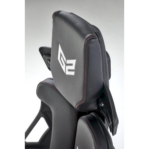 NITRO fotel gabinetowy eco skóra / tkanina, czarny / czerwony