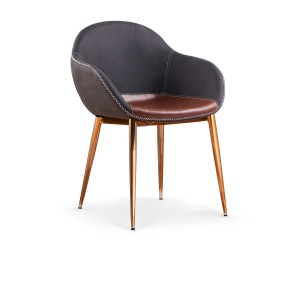 K304 krzesło ciemny popiel / brązowy / złoty chrom