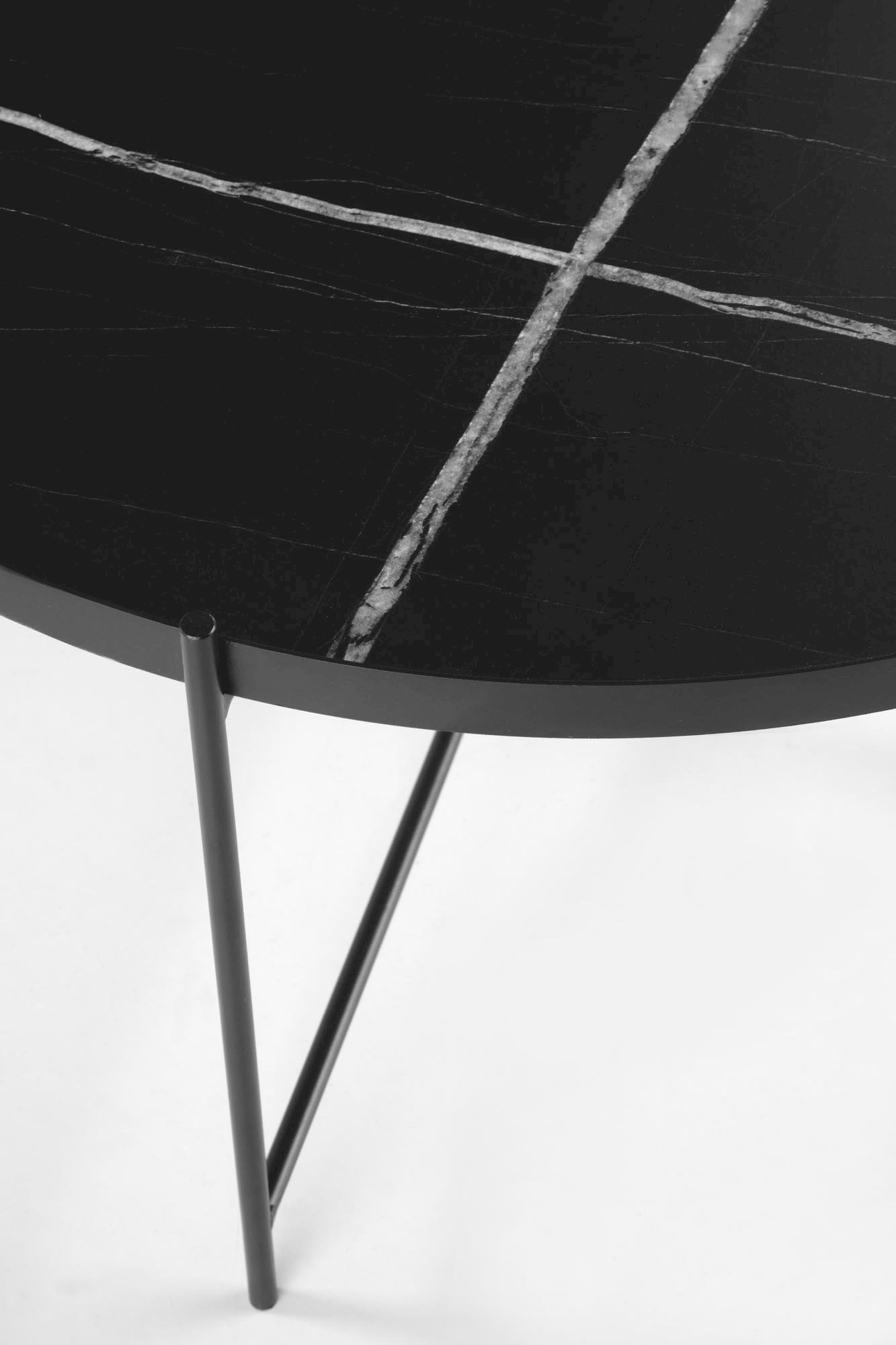 JULIETA zestaw 2 ław, czarny marmur / czarny