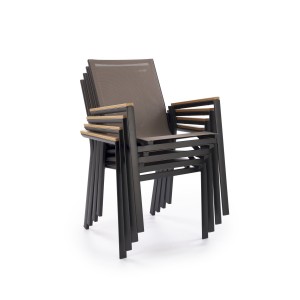 FIERRO krzesło, czarny / popielaty / brązowy