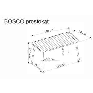 BOSCO stół prostokąt  czarny