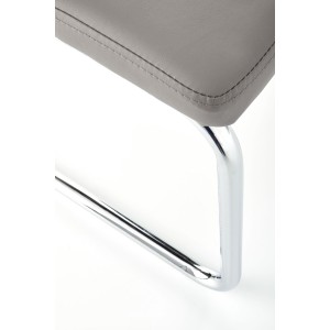 ARCO Krzesło metalowe chromowane / eko skóra kolor popiel