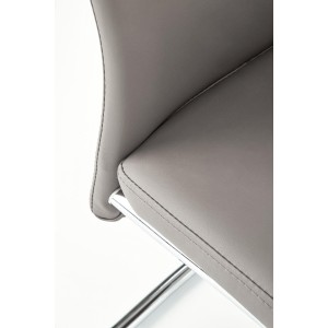 ARCO Krzesło metalowe chromowane / eko skóra kolor popiel