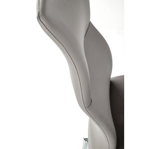 ARCO Krzesło metalowe chromowane / eko skóra kolor popiel