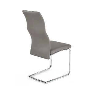 ARCO Krzesło metalowe chromowane / eko skóra kolor popiel