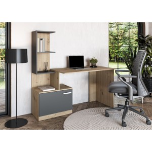 MISO biurko, grafitowy / dąb artisan