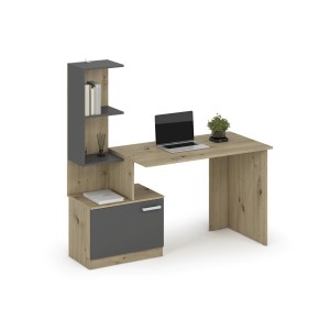 MISO biurko, grafitowy / dąb artisan