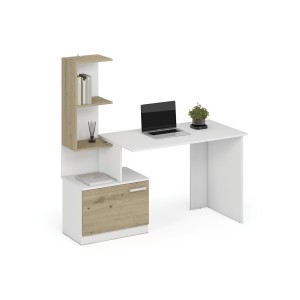 MISO biurko, biały / dąb artisan