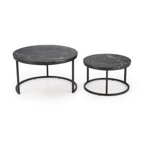 JAVA zestaw 2 ław, czarny marmur / czarny