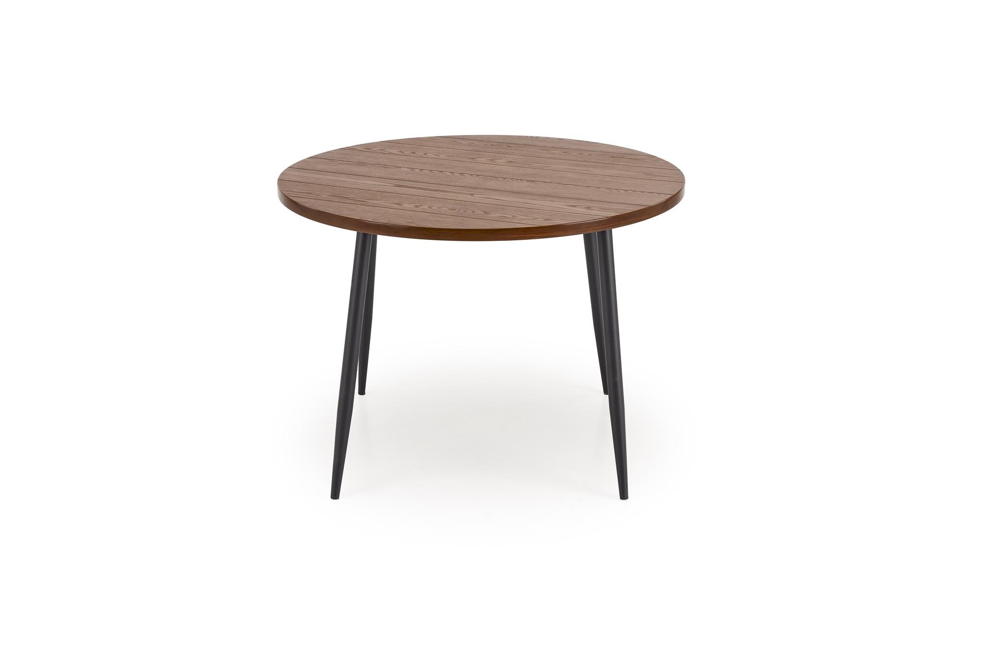 BARRY stół okrągły, blat - orzechowy, nogi - czarny