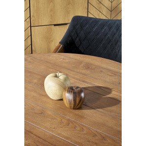 BARRY stół okrągły, blat - orzechowy, nogi - czarny