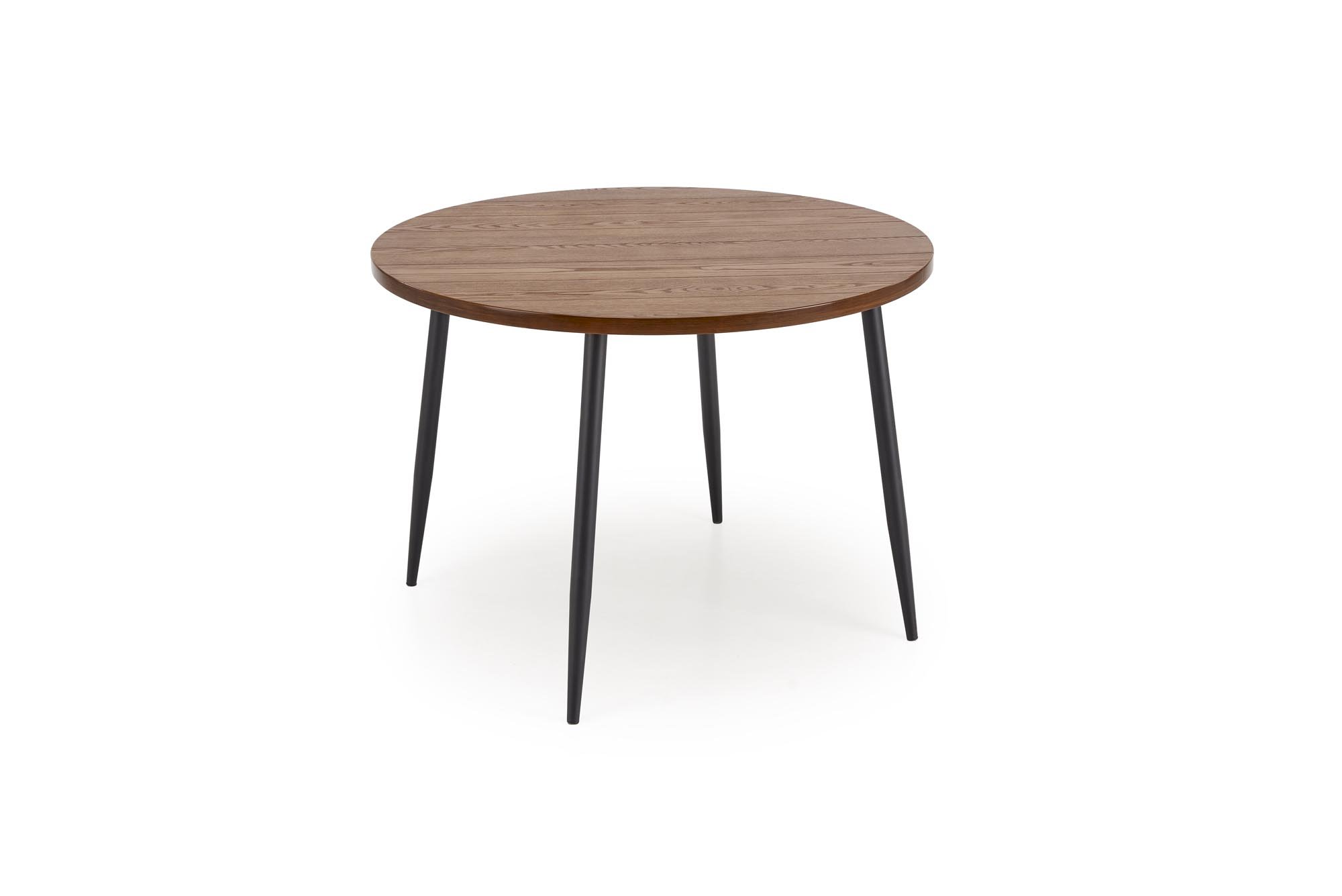 BARRY stół okrągły, blat - orzechowy, nogi - czarny