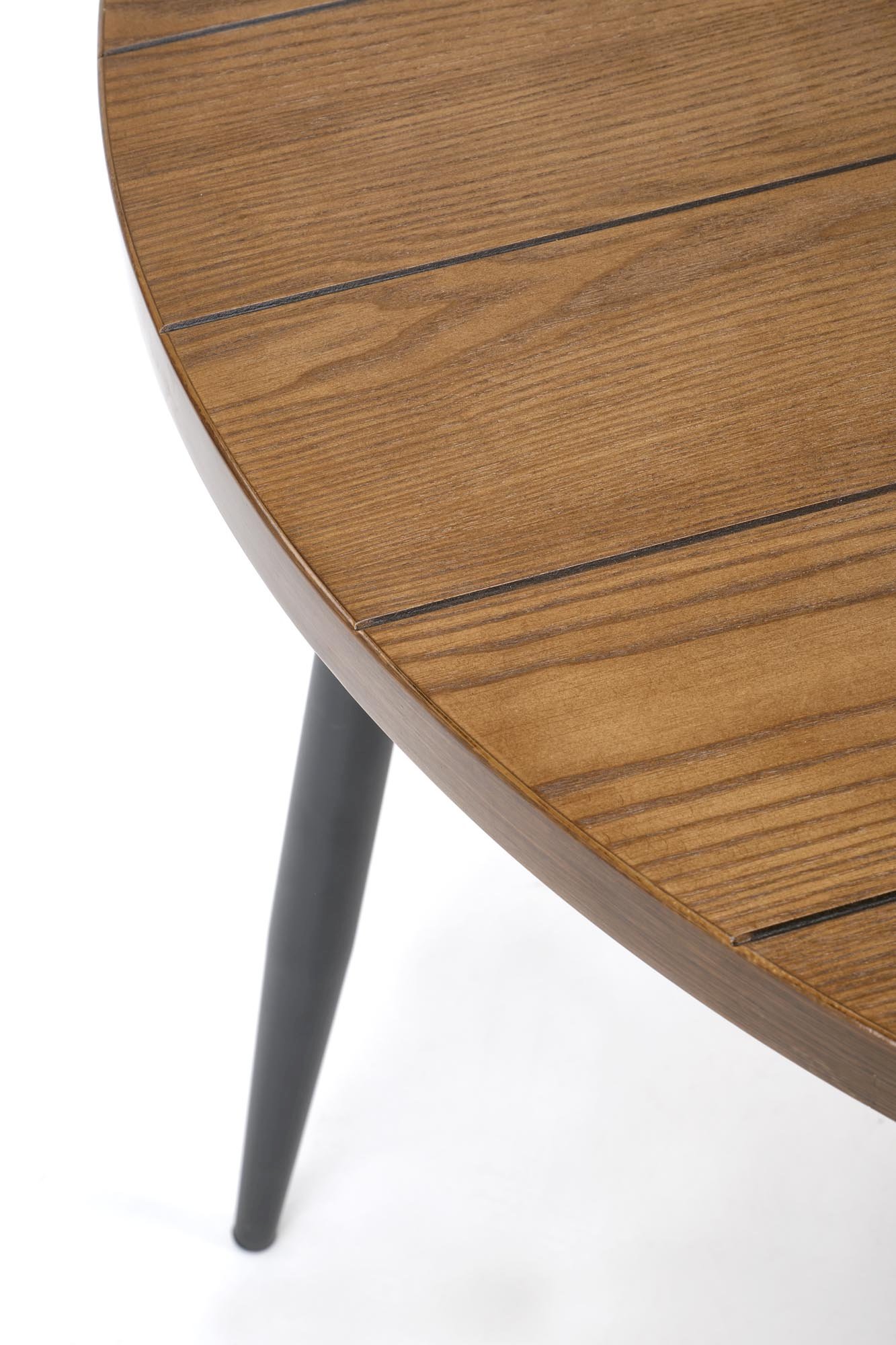 BARRY stół okrągły, blat - orzechowy, nogi - czarny