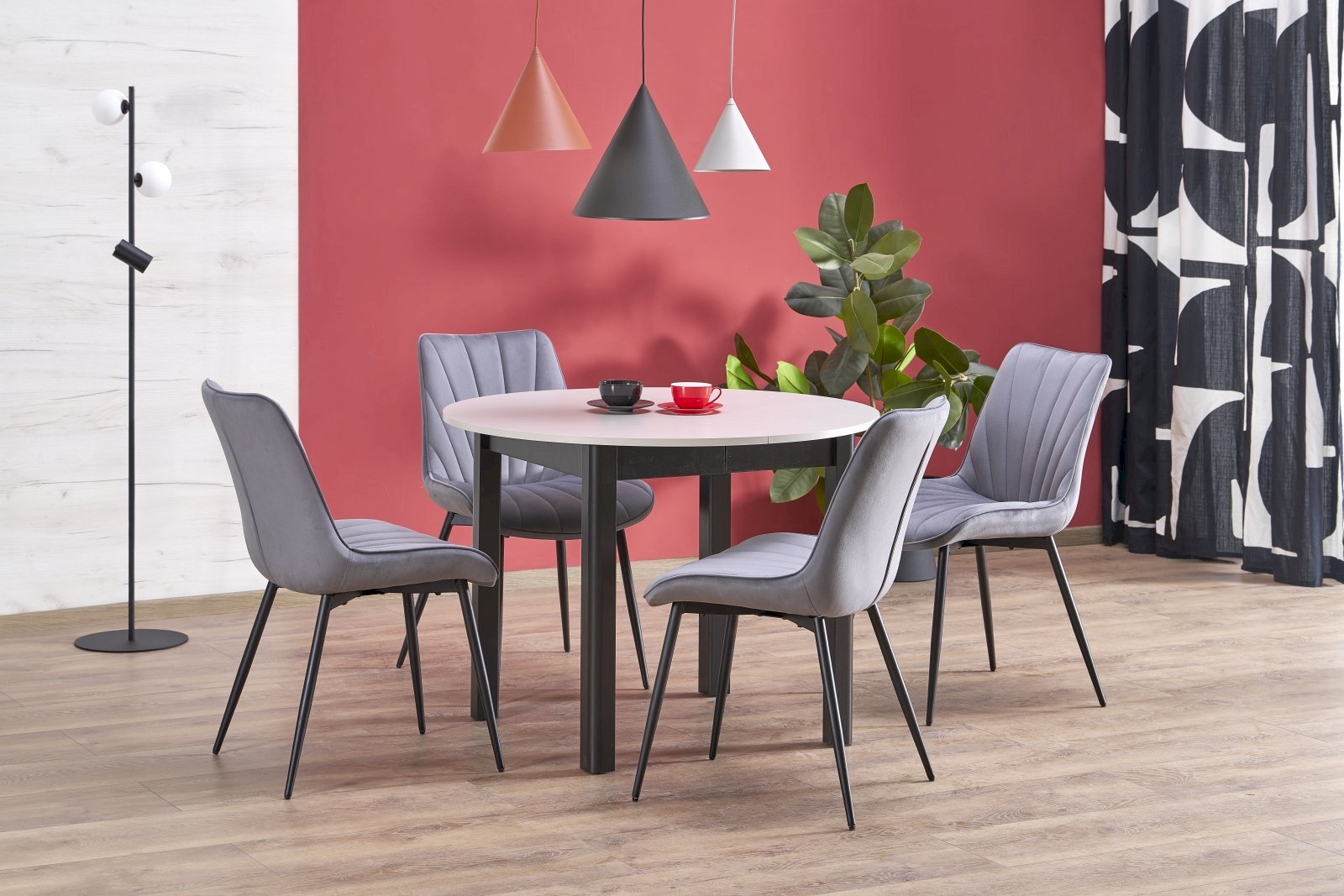 RINGO stół kolor blat kaszmir, nogi - czarny (102-142x102x76 cm)