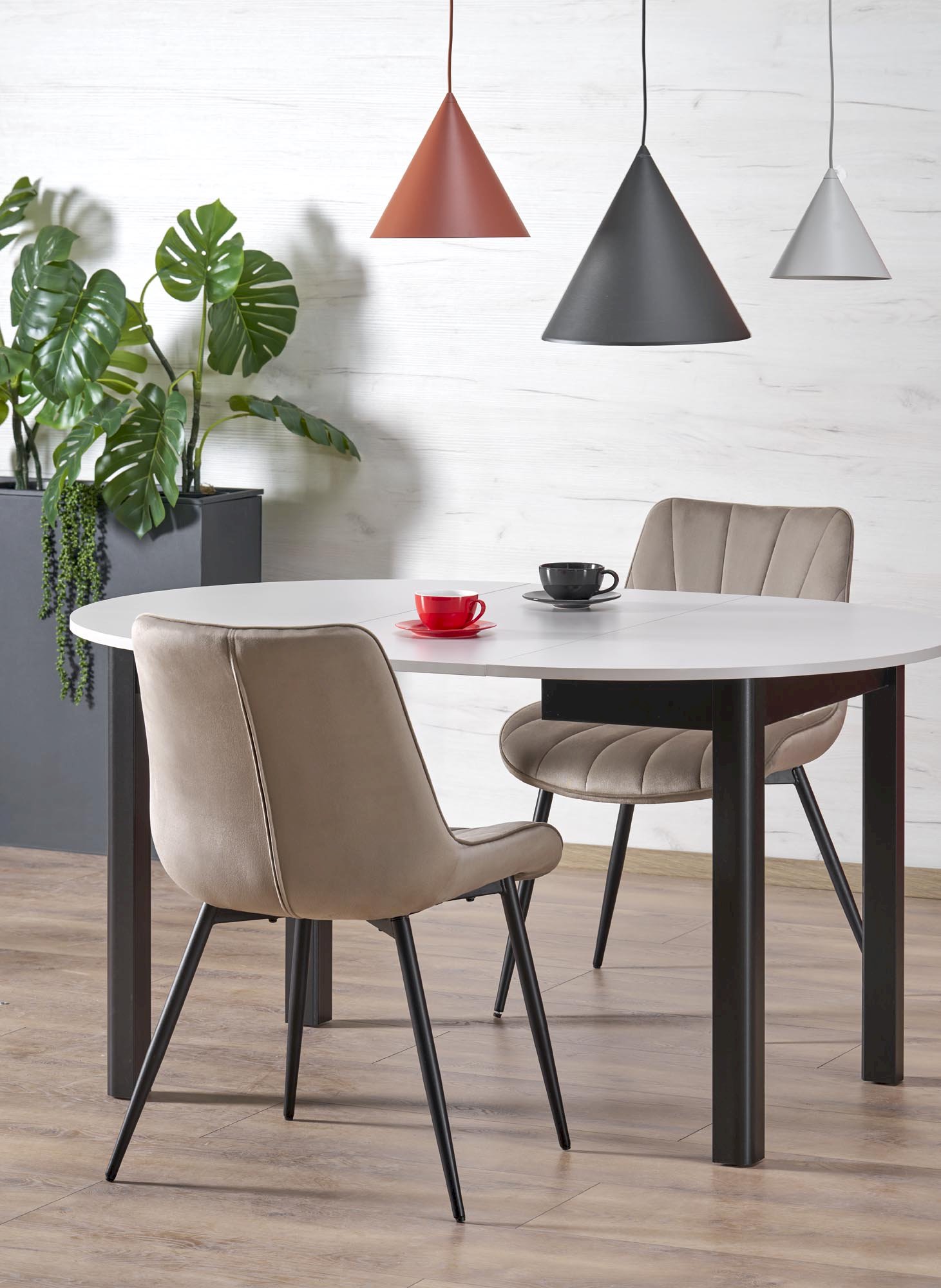 RINGO stół kolor blat kaszmir, nogi - czarny (102-142x102x76 cm)