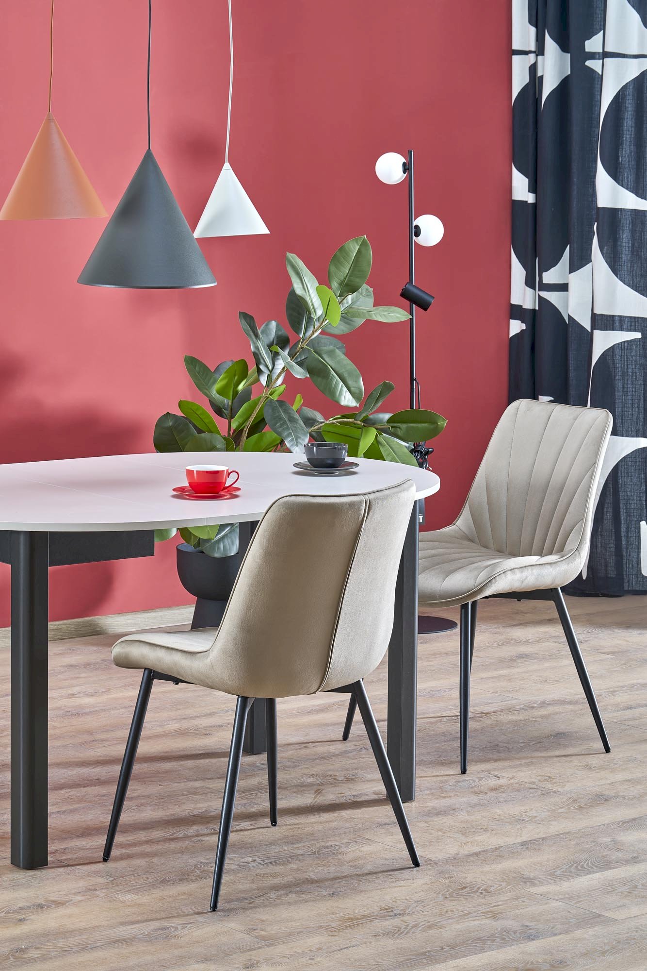 RINGO stół kolor blat kaszmir, nogi - czarny (102-142x102x76 cm)