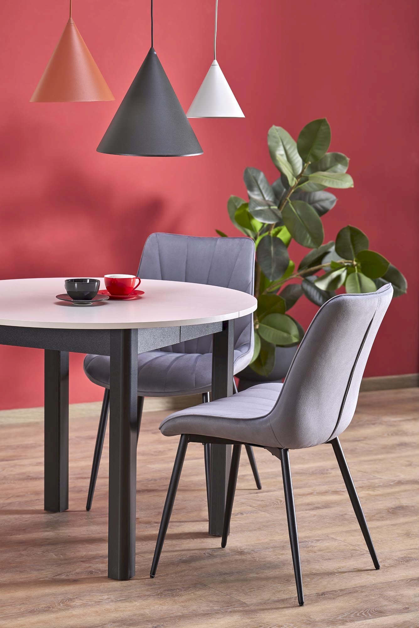 RINGO stół kolor blat kaszmir, nogi - czarny (102-142x102x76 cm)