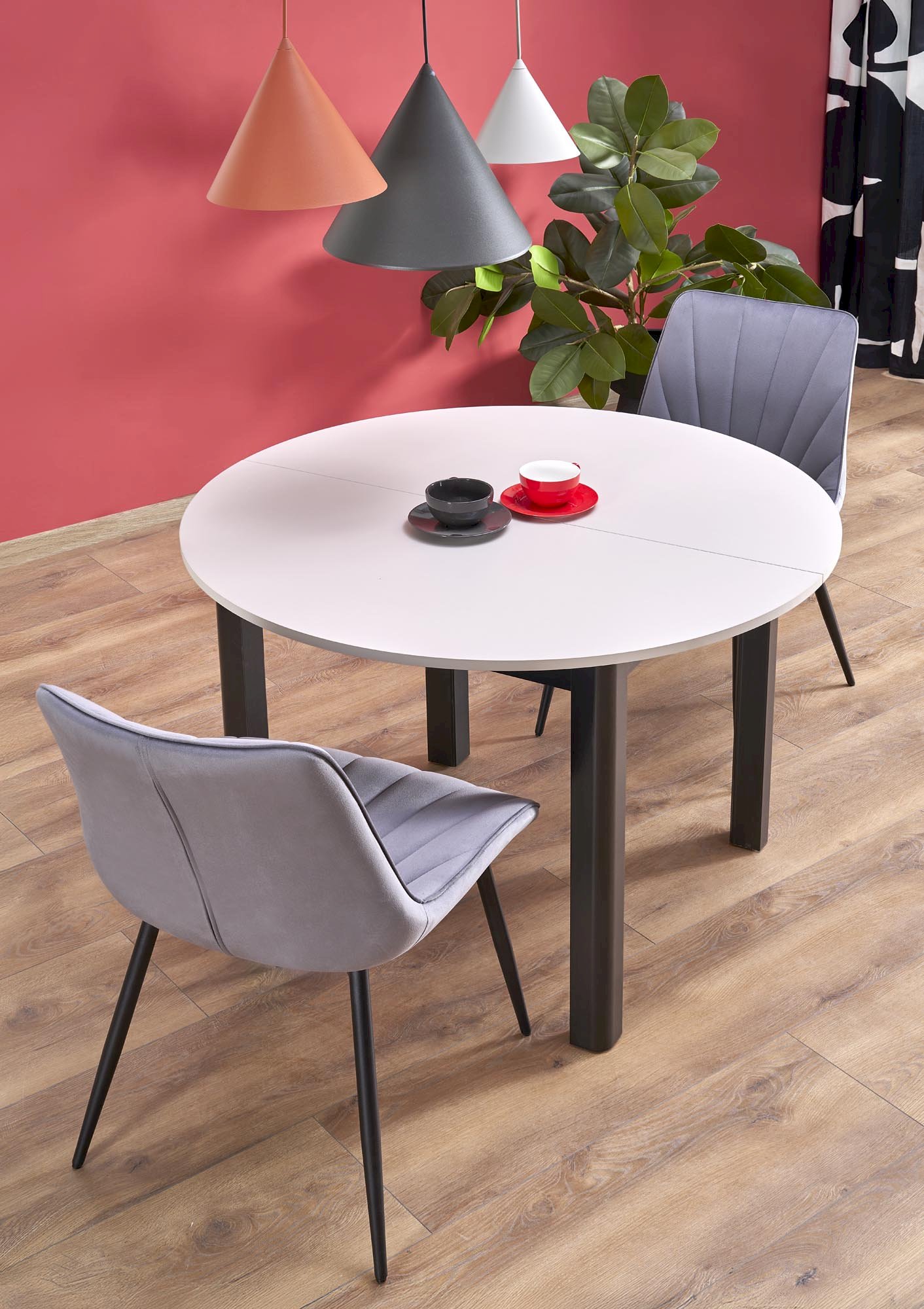 RINGO stół kolor blat kaszmir, nogi - czarny (102-142x102x76 cm)