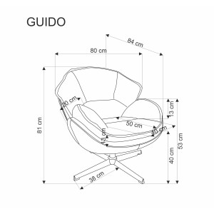 GUIDO fotel wypoczynkowy musztardowy
