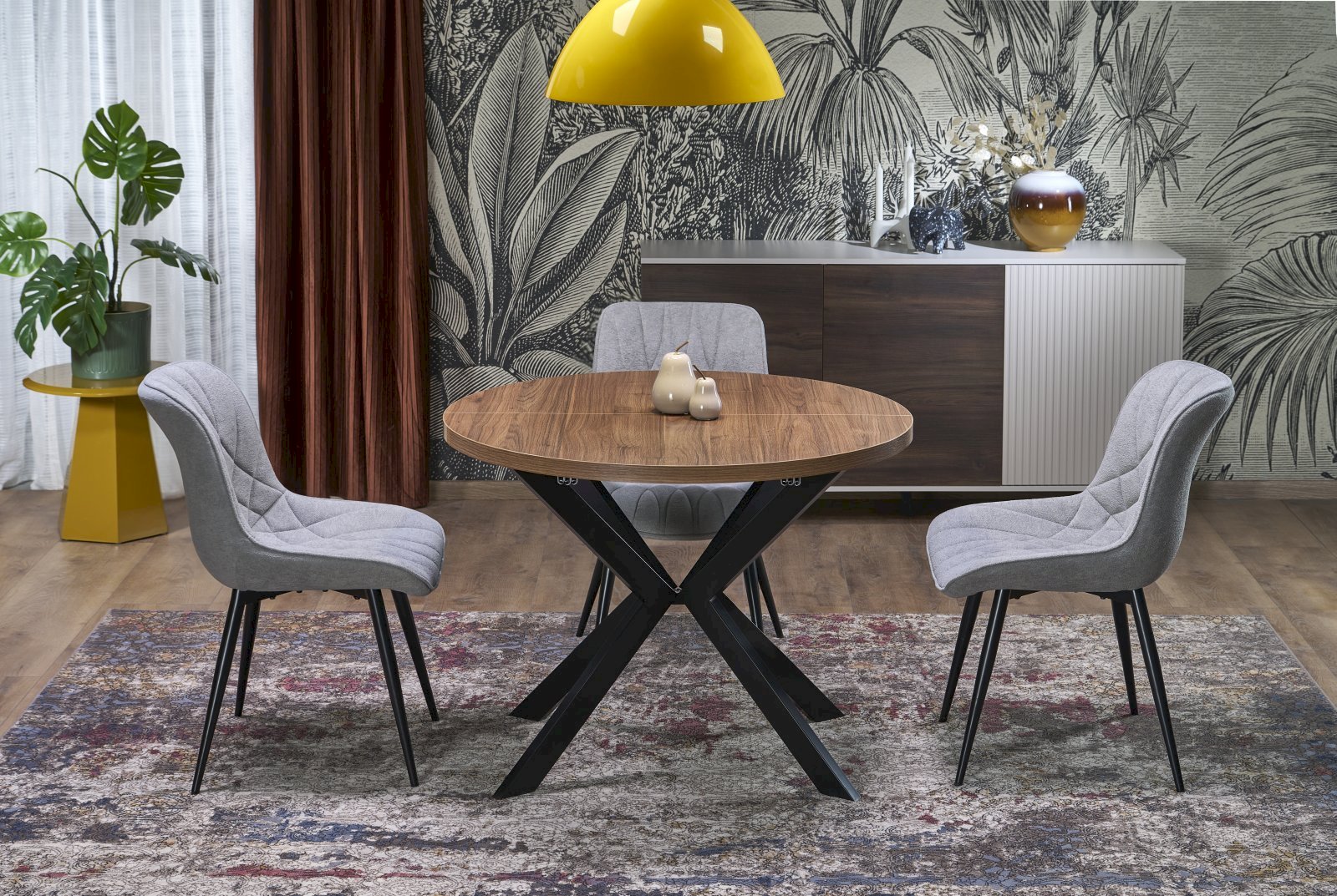 PERONI stół rozkładany orzech - czarny