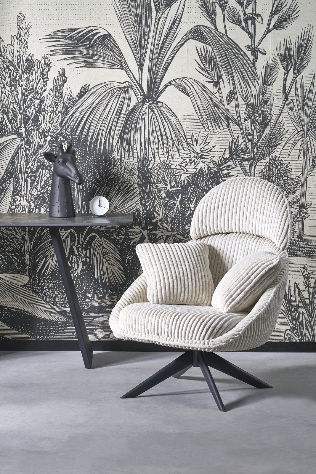 MERRY 2 fotel wypoczynkowy z funkcją obracania, kremowy