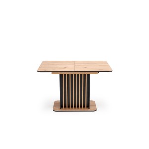 WILSON stół rozkładany, blat - dąb artisan / czarny, nogi - dąb artisan / czarny