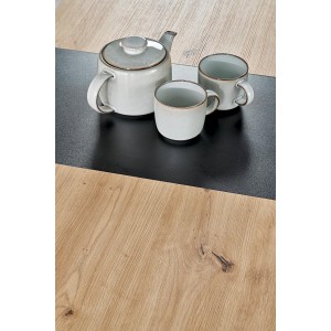 WILSON stół rozkładany, blat - dąb artisan / czarny, nogi - dąb artisan / czarny