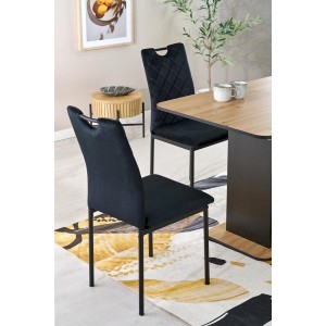 WILSON stół rozkładany, blat - dąb artisan / czarny, nogi - dąb artisan / czarny