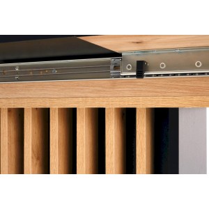 WILSON stół rozkładany, blat - dąb artisan / czarny, nogi - dąb artisan / czarny