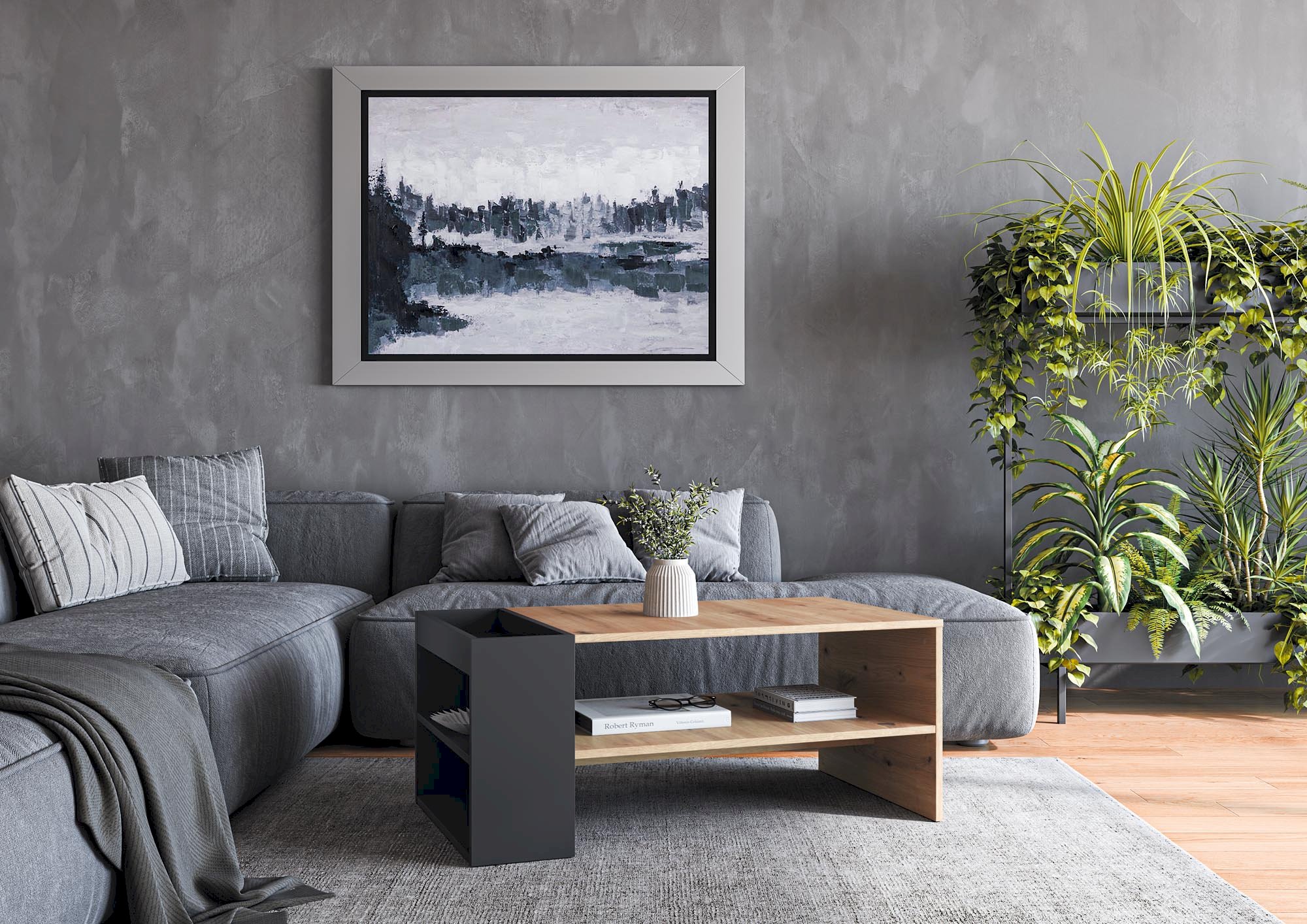 MURCIA ława, dąb artisan / czarny