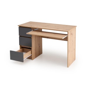 CINO biurko, dąb artisan / grafitowy