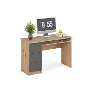 CINO biurko, dąb artisan / grafitowy