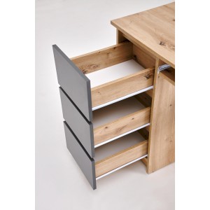 CINO biurko, dąb artisan / grafitowy