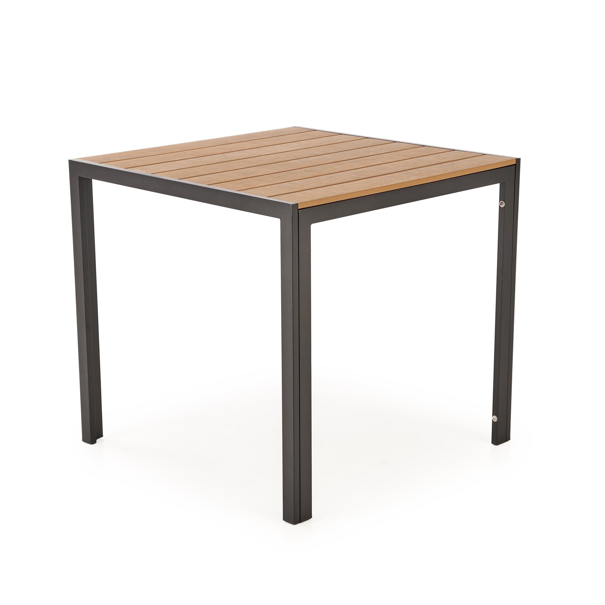 FIERRO  stół kwadratowy, brązowy / czarny