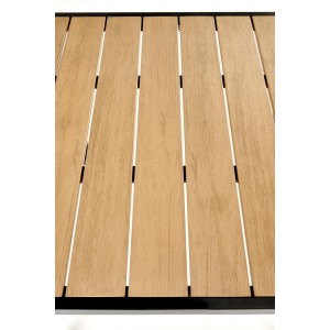 FIERRO  stół kwadratowy, brązowy / czarny