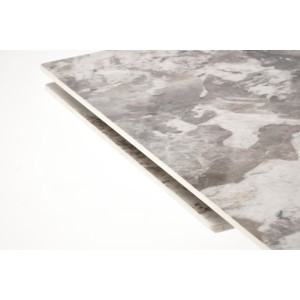 FERNANDO stół rozkładany, blat - biały marmur, nogi - czarny