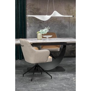 FERNANDO stół rozkładany, blat - biały marmur, nogi - czarny