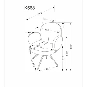 K568 krzesło popielaty (2p=2szt)