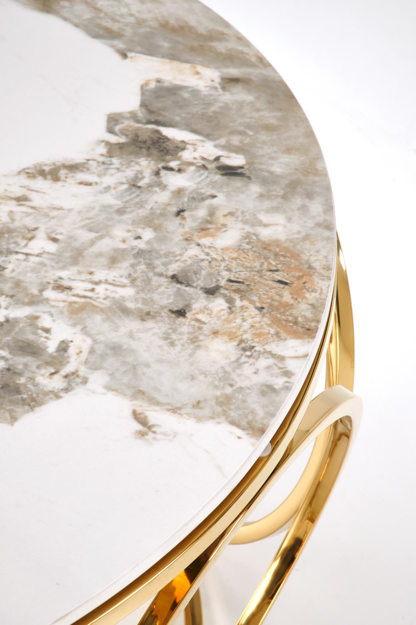 VENUS 2 ława, biały marmur / złoty
