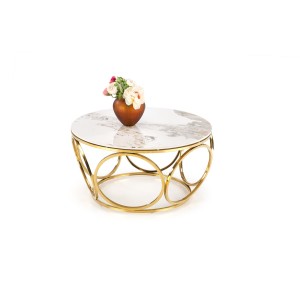 VENUS 2 ława, biały marmur / złoty