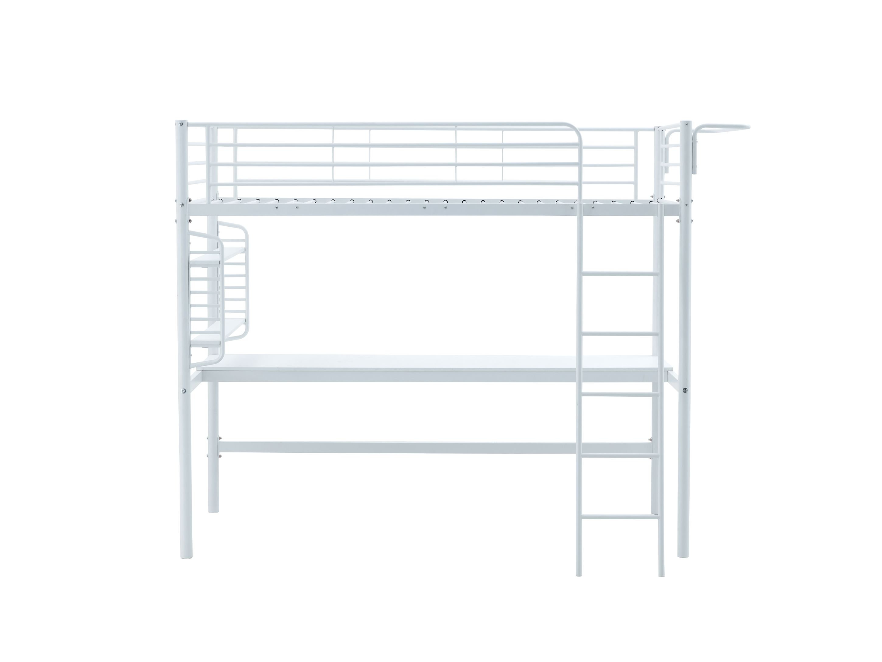 DOLCE łóżko piętrowe z biurkiem i organizerem, biały