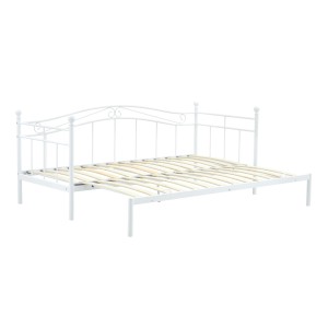 ARIZA łóżko z wysuwanym dodatkowym materacem, biały