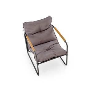 HUDSON, zestaw ogrodowy ( sofa, fotel 2x, ława ), popielaty / brązowy (1p=1zestaw)